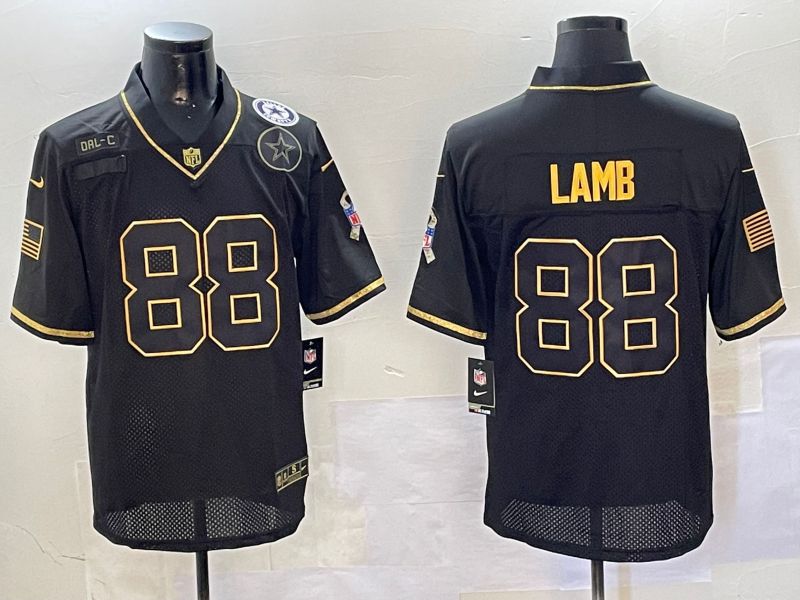 Men Dallas Cowboys #88 Lamb Black Gold 2024 Nike Limited NFL Jersey style 01081->dallas cowboys->NFL Jersey